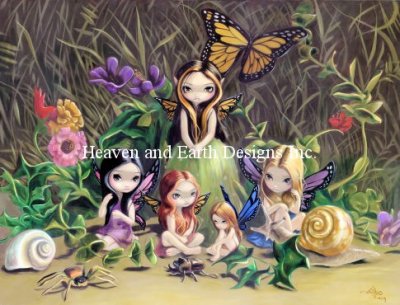 Diamond Painting Canvas - Mini A Gathering Of Fairies - Click Image to Close